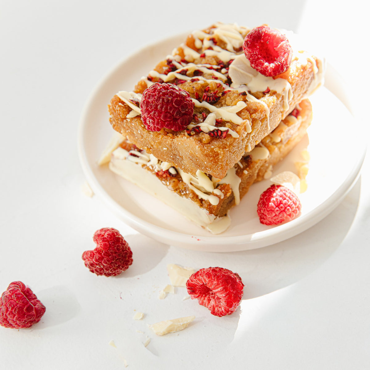 Protein Blondie Bar con frambuesa