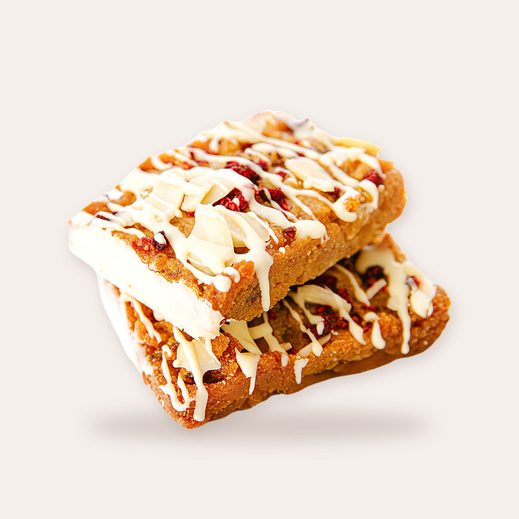 Protein Blondie Bar con frambuesa