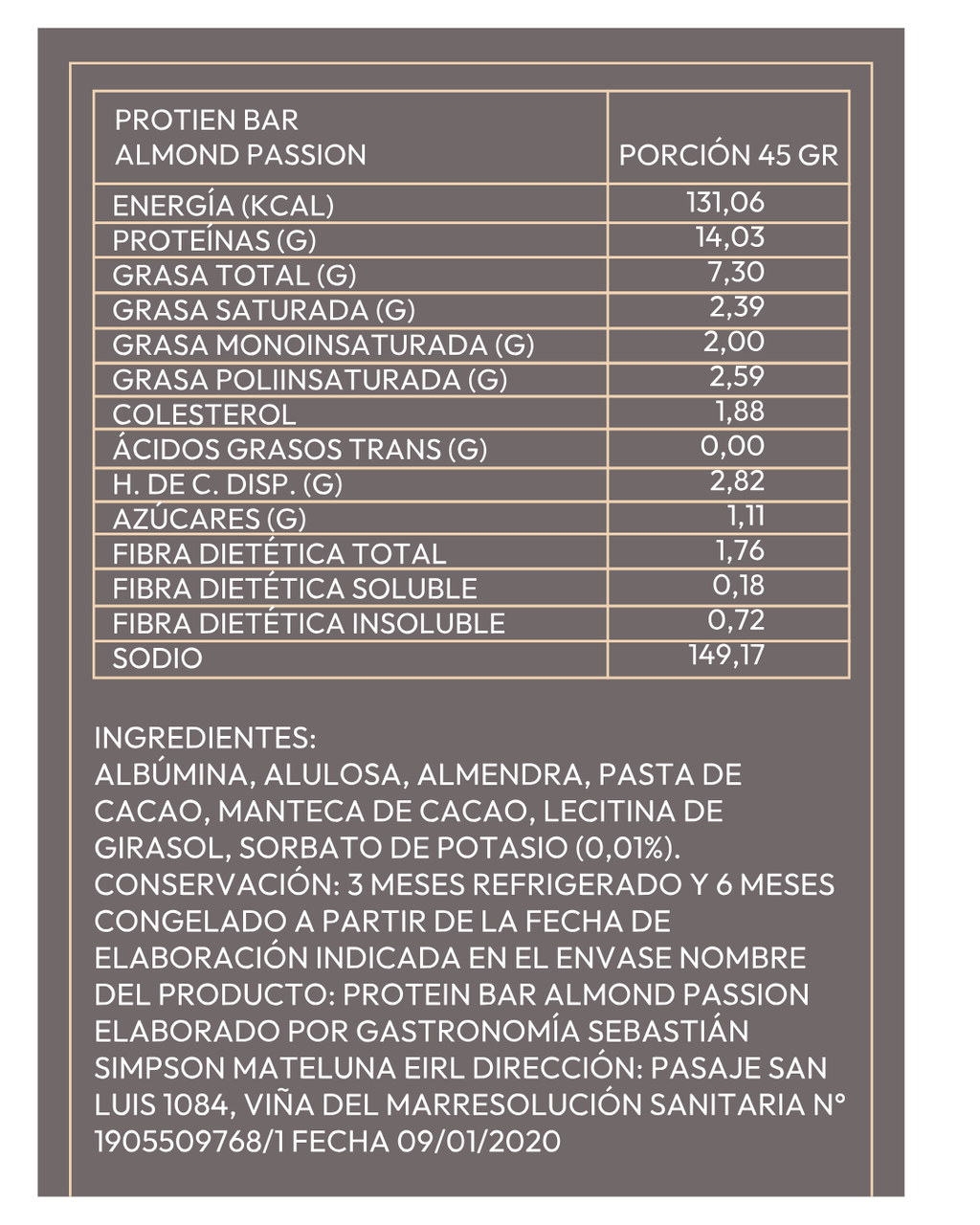 Barra proteica de almendra – Almond Passion - Pack 5 barras