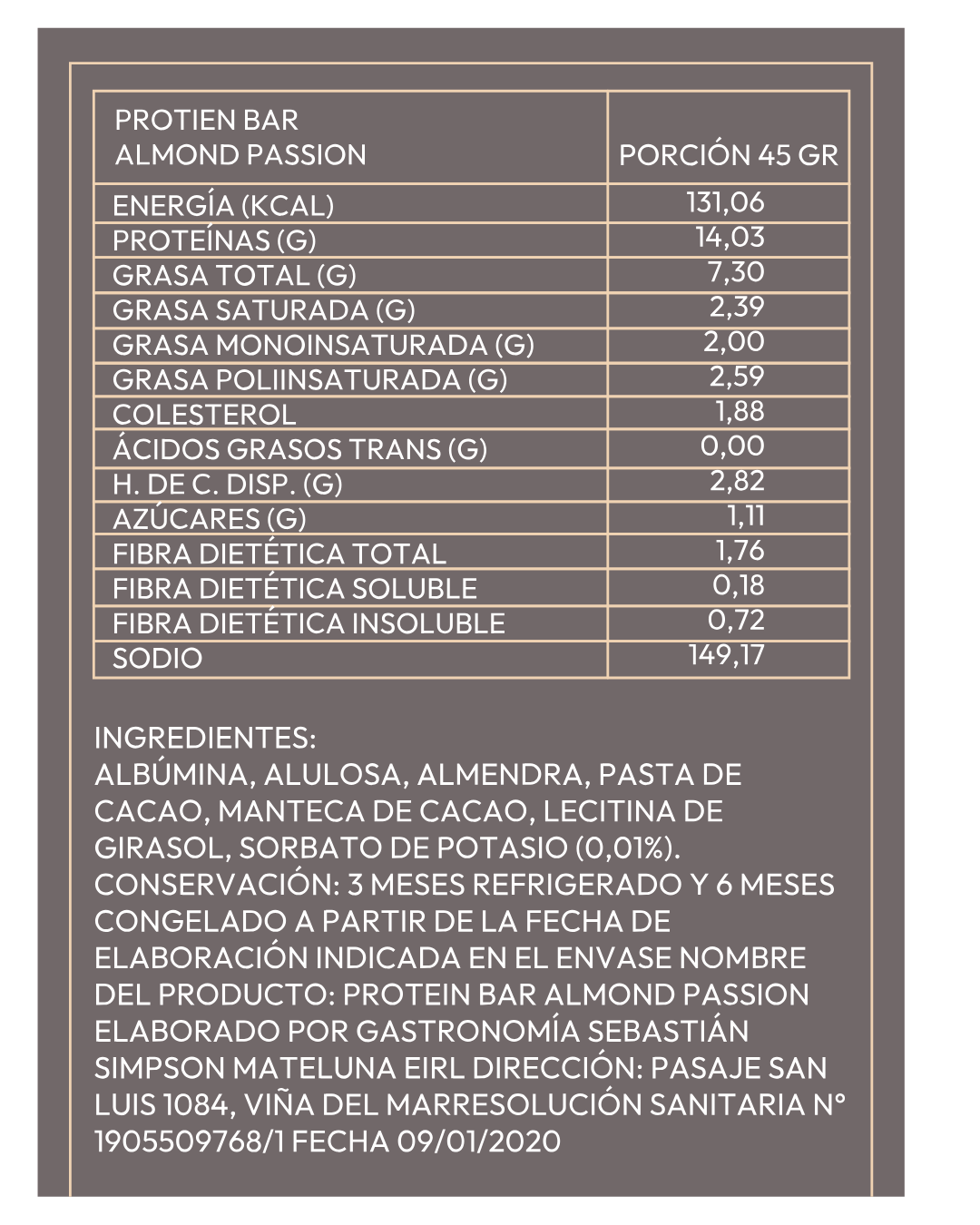 Barra proteica de almendra – Almond Passion - Pack 5 barras