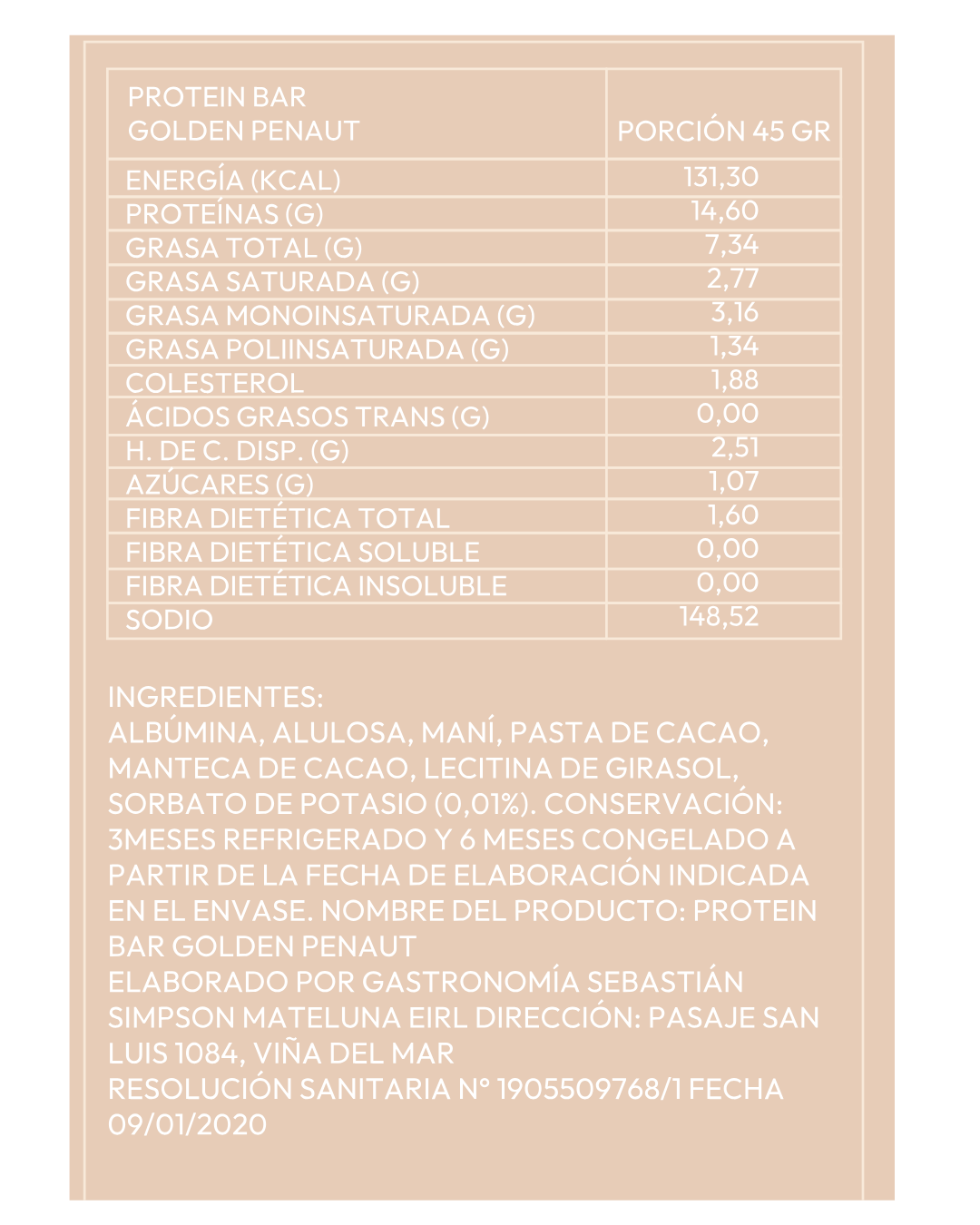 Barra proteica de maní – Golden Peanut - Pack 5 barras